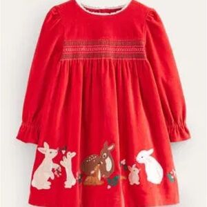 Mini Boden Red Bunny Dress 2-3Y